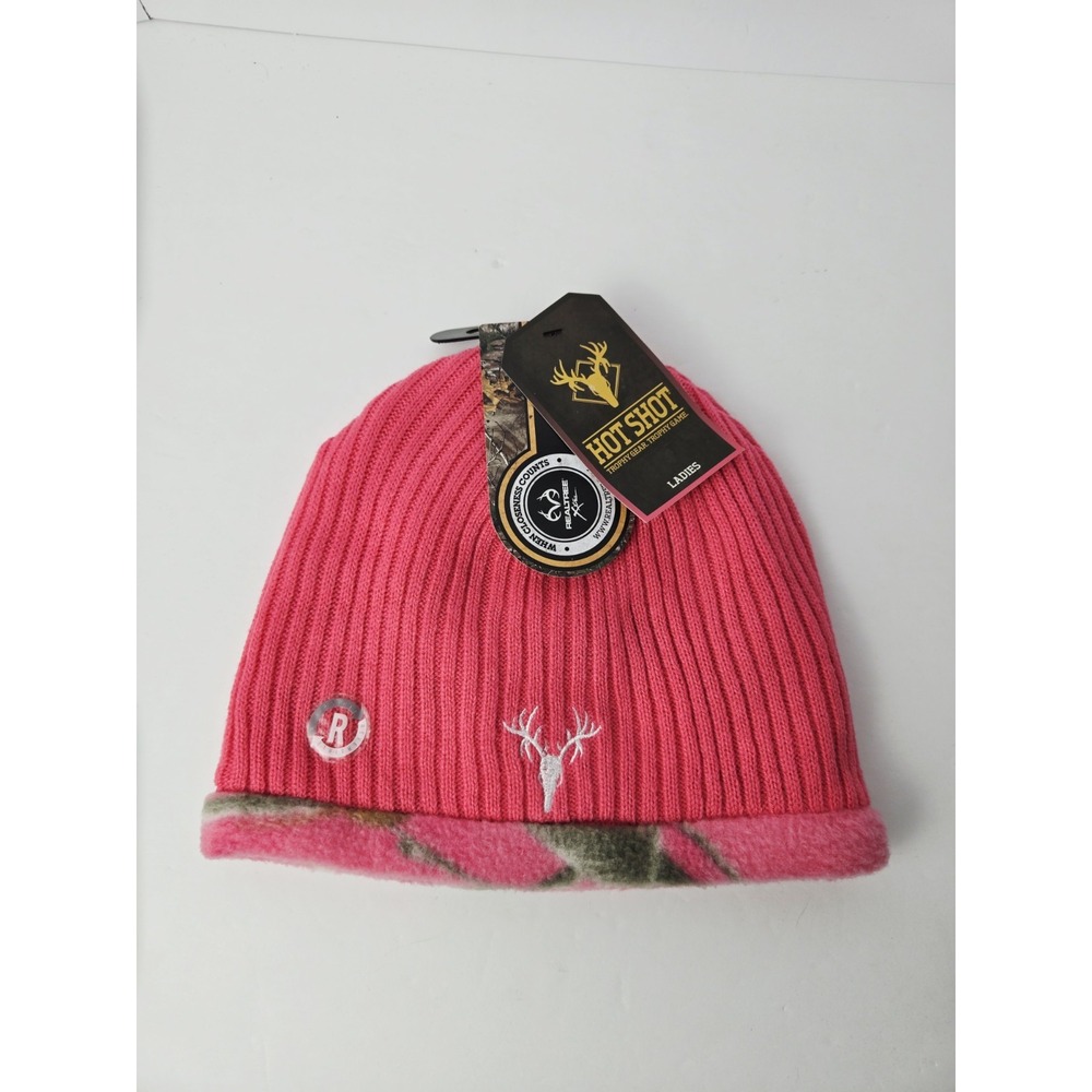 Hot Shot Real Tree Ladies hunting beanie winter hat NWT camo pink